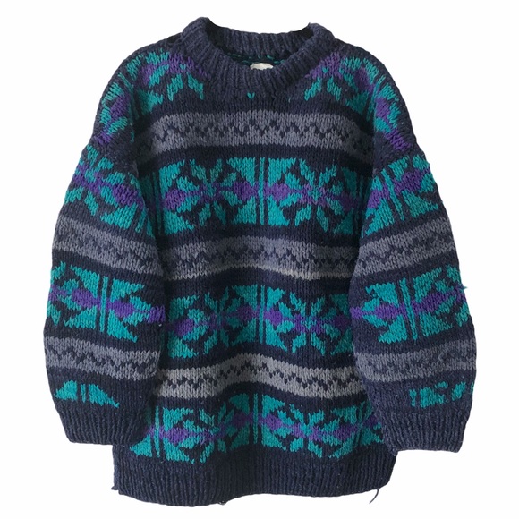 Vintage Knit Fisherman Oversized Sweater Onesize - Picture 1 of 8